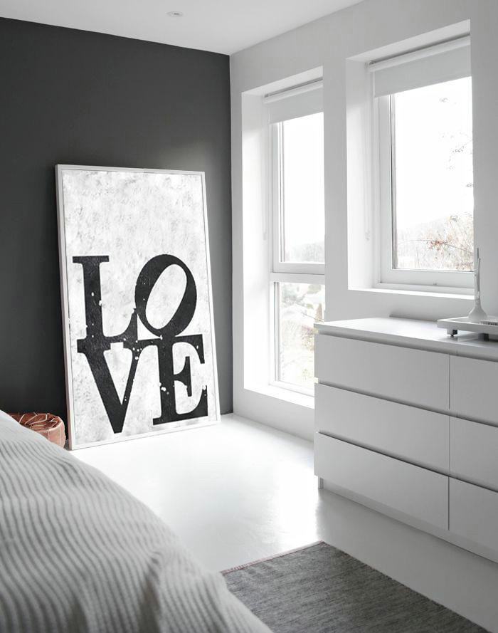 Contemporary Art Wall Decor,Black And White Minimal Painting On Canvas - Acrylic Painting Large Wall Art